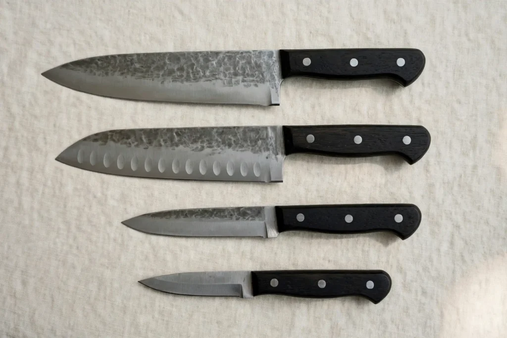 4-Pieces Carbon steel Blades & Micarta Handles Chef Knife Set