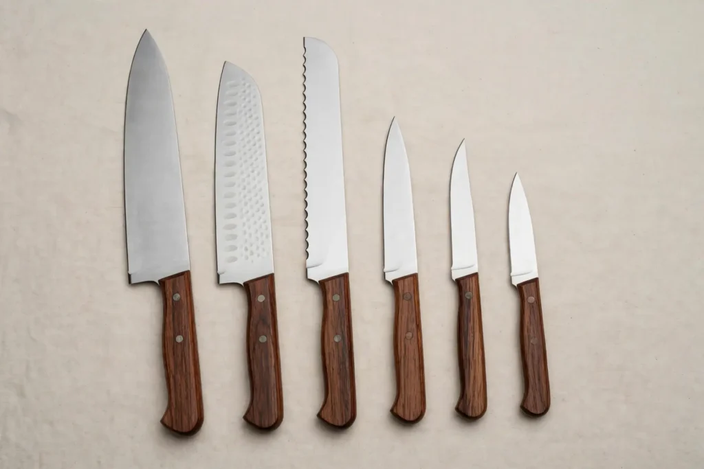 6-Piece  Stainless Steel Blades and Wooden Handles chef Knife Set