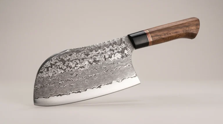 Hand-Forged Damascus Steel Cleaver – 13 Inch Kitchen Knife